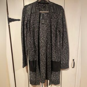 Apt. 9 Black and Gray Open Front Cardigan